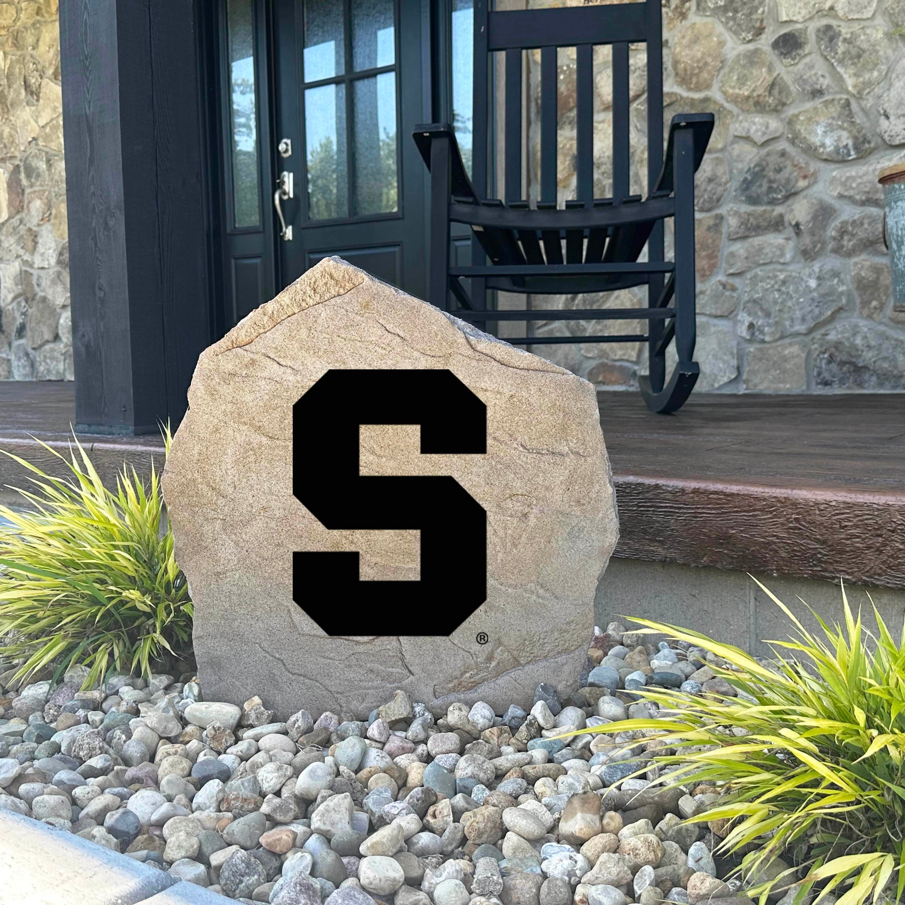 Weather-resistant Syracuse Orange landscape stone displaying the official university logo, creating a lasting tribute for alumni, students, and devoted fans.