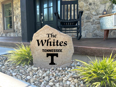 Personalized name stone with University of Tennessee engraving
