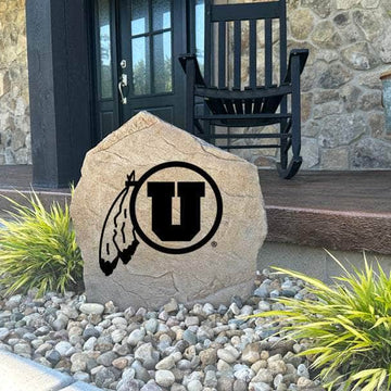 Weather-resistant Utah Utes landscape stone displaying the official university logo, creating a lasting tribute for alumni, students, and dedicated fans.