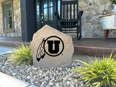 University of Utah logo stone for landscaping and garden decor.