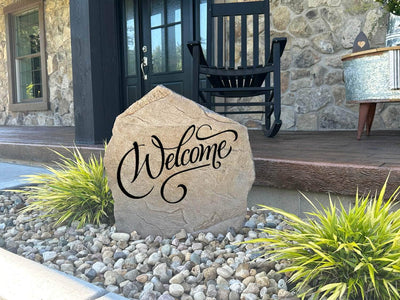 Durable engraved Welcome rock for long-lasting outdoor home decoration