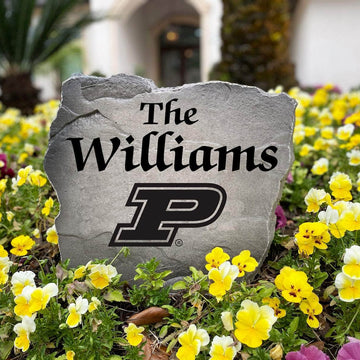 Premium Purdue University landscape name stone personalized for alumni, graduates, and passionate Boilermakers supporters looking to enhance their curb appeal.