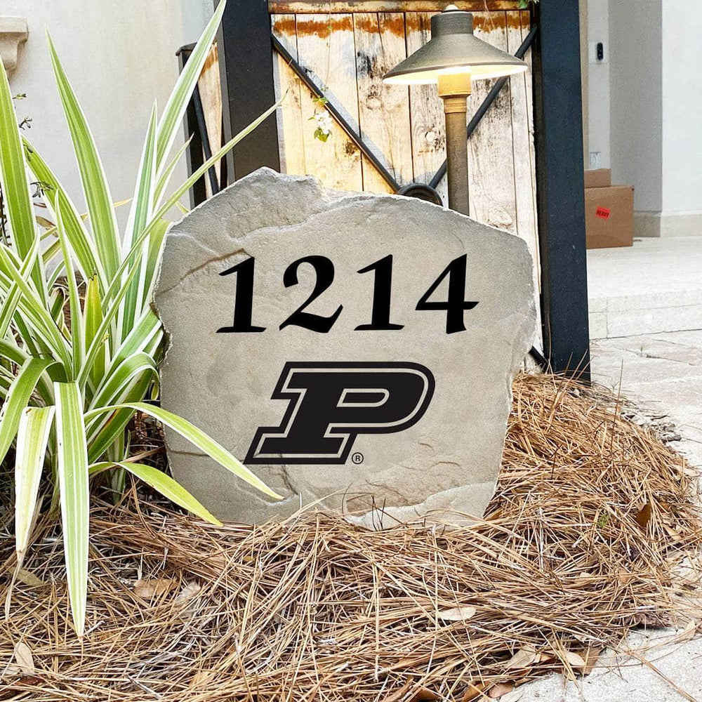 Custom Purdue University house number marker designed to highlight your Boilermakers pride while enhancing gardens, walkways, and front landscapes.
