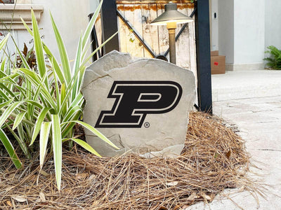 Purdue University stone with logo for outdoor home décor