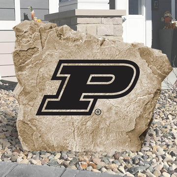 Officially licensed Purdue University logo stone featuring the iconic Boilermakers emblem as a bold statement piece for outdoor landscaping.