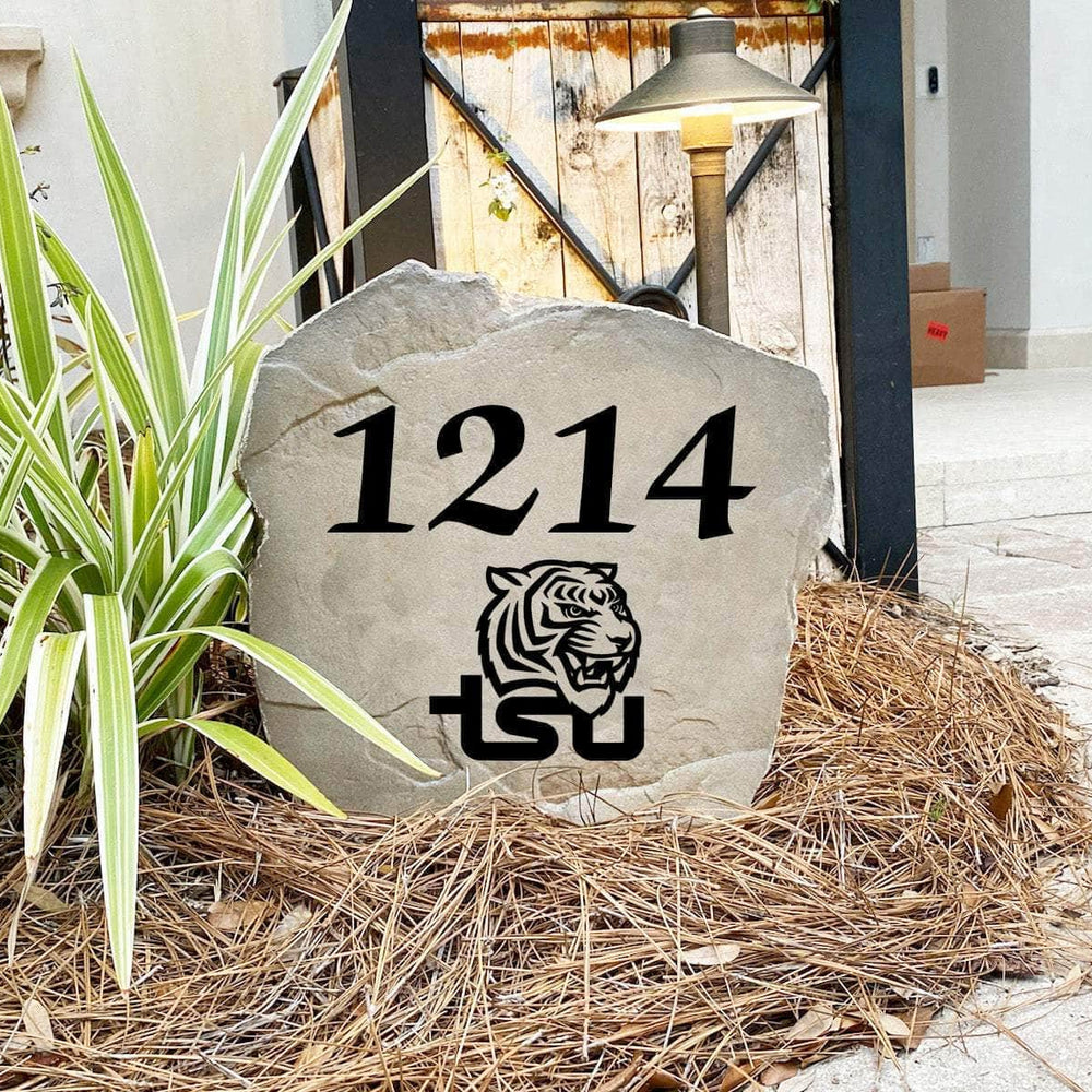 Custom Tennessee State University house number marker designed to showcase your Tigers pride while enhancing gardens, walkways, driveways, and front landscapes.