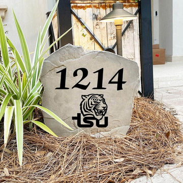 Custom Tennessee State University house number marker designed to showcase your Tigers pride while enhancing gardens, walkways, driveways, and front landscapes.