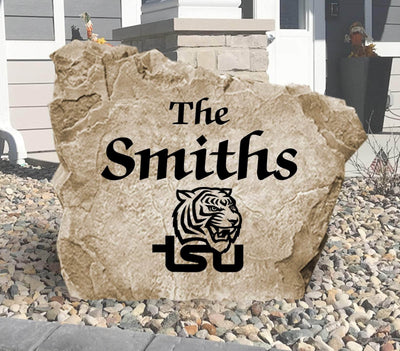 Tennessee State University engraved stone with family name.