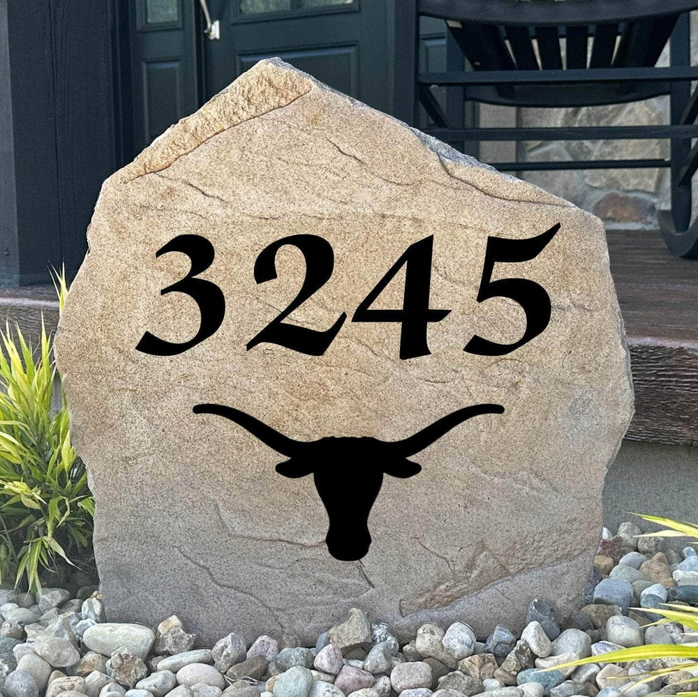 Personalized Texas Longhorns Address Stone engraved with custom house numbers, creating a bold and welcoming entrance for loyal Longhorns fans.