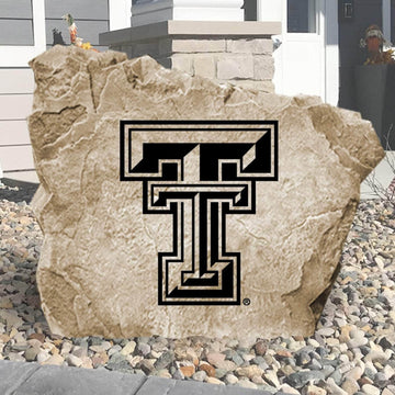 Officially licensed Texas Tech University Logo Stone featuring the iconic Red Raiders logo engraved into premium stone. This decorative landscape stone brings Texas Tech spirit to gardens, patios, walkways, and front entrances.