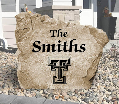 Texas Tech University stone engraved with family name