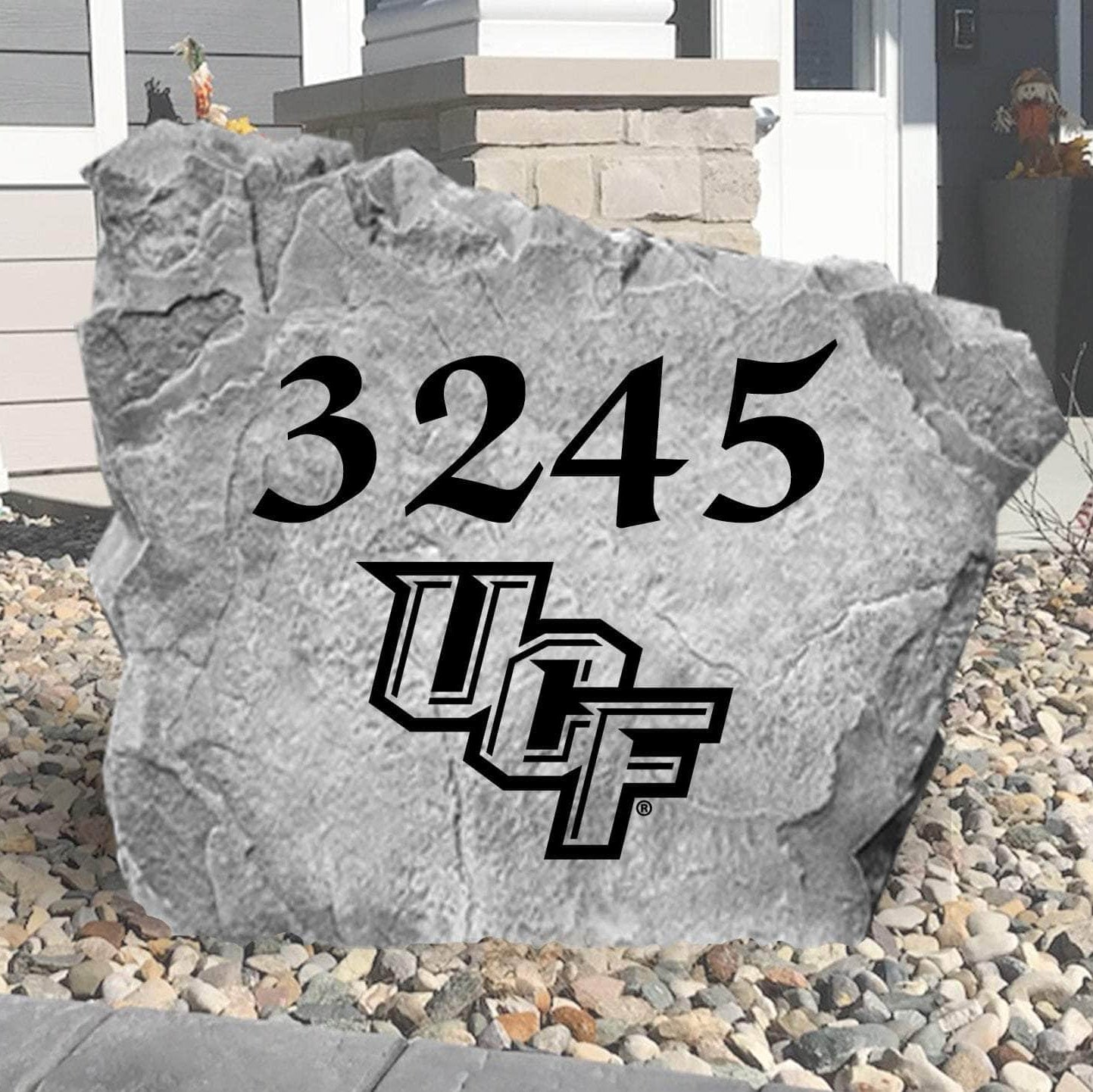Officially licensed UCF Knights address plaque crafted from durable concrete, combining elegant home identification with lasting school pride.