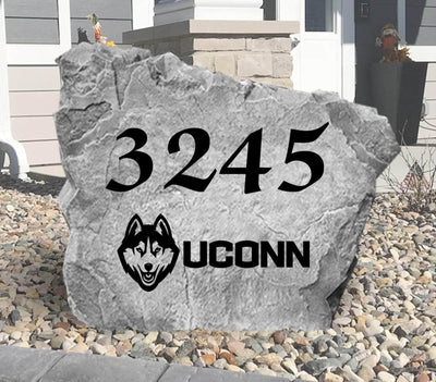 UConn address stone personalized for house or yard display.