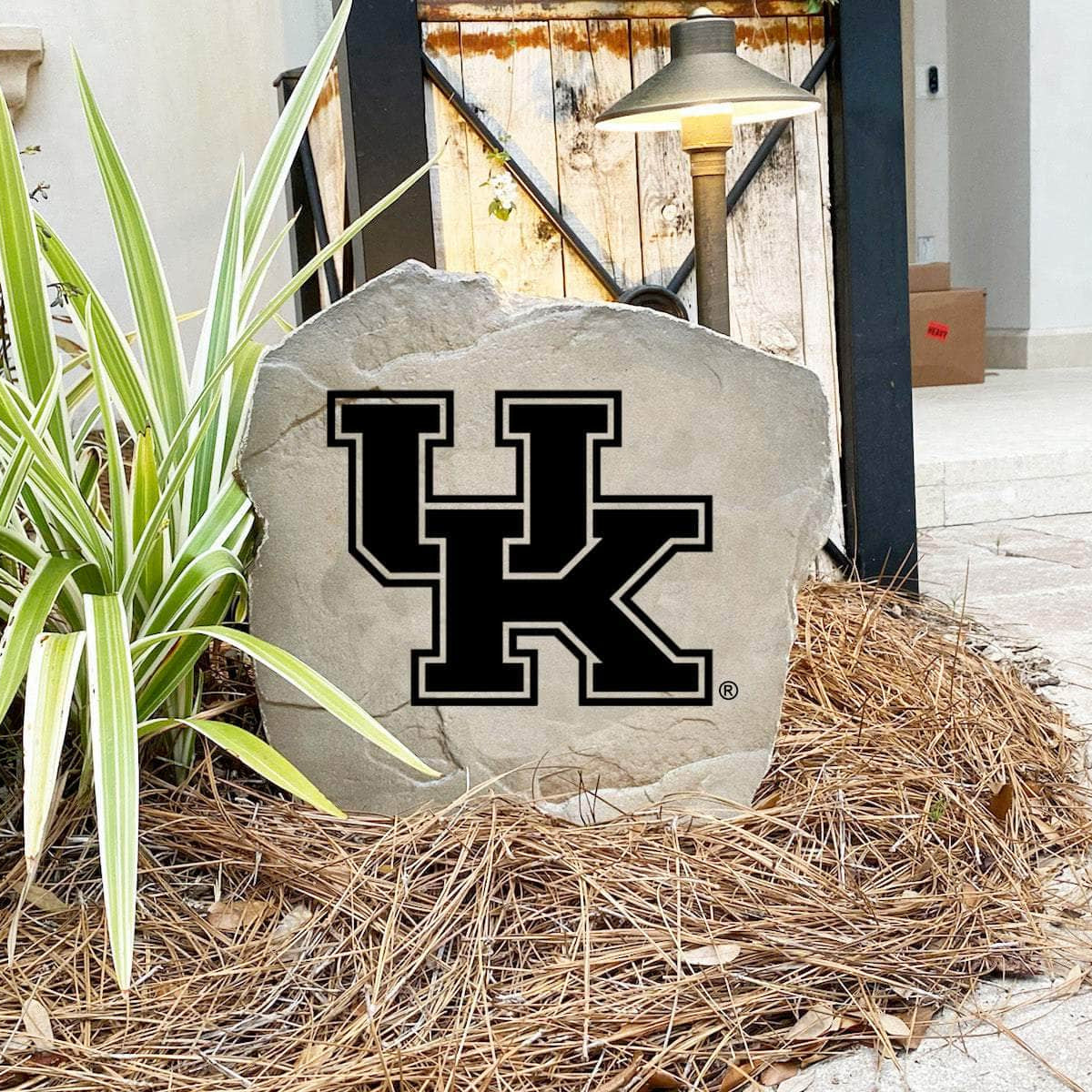 Engraved University of Kentucky Logo Stone featuring the classic Kentucky Wildcats emblem, adding collegiate pride and timeless style to walkways, landscape beds, and outdoor living spaces.