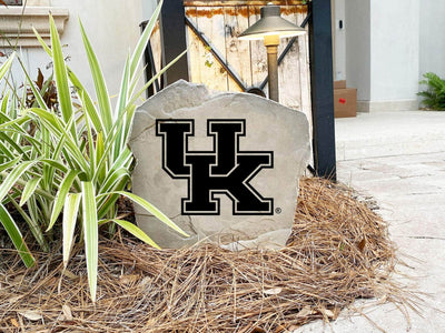 Decorative stone with Kentucky Wildcats emblem for garden