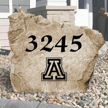 Officially licensed University of Arizona Address Stone personalized with your house numbers and engraved directly into durable stone. This custom address marker showcases Wildcats pride while adding lasting curb appeal to your home.