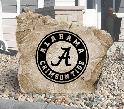 Engraved University of Alabama Crimson Tide logo stone for landscaping.