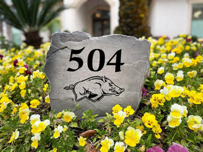 University of Arkansas personalized address stone gift for homeowners.