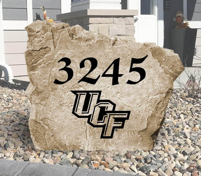 University of Central Florida engraved address stone featuring the UCF Knights logo