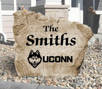 University of Connecticut engraved name stone for home landscaping.