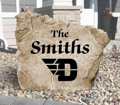 University of Dayton engraved name stone for yard or garden.