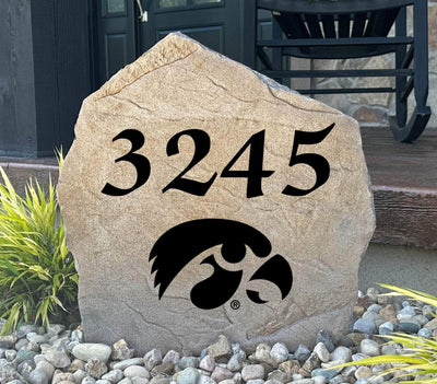 University of Iowa address stone with address engraved