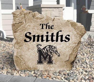 University of Memphis personalized name stone with Tigers engraving.