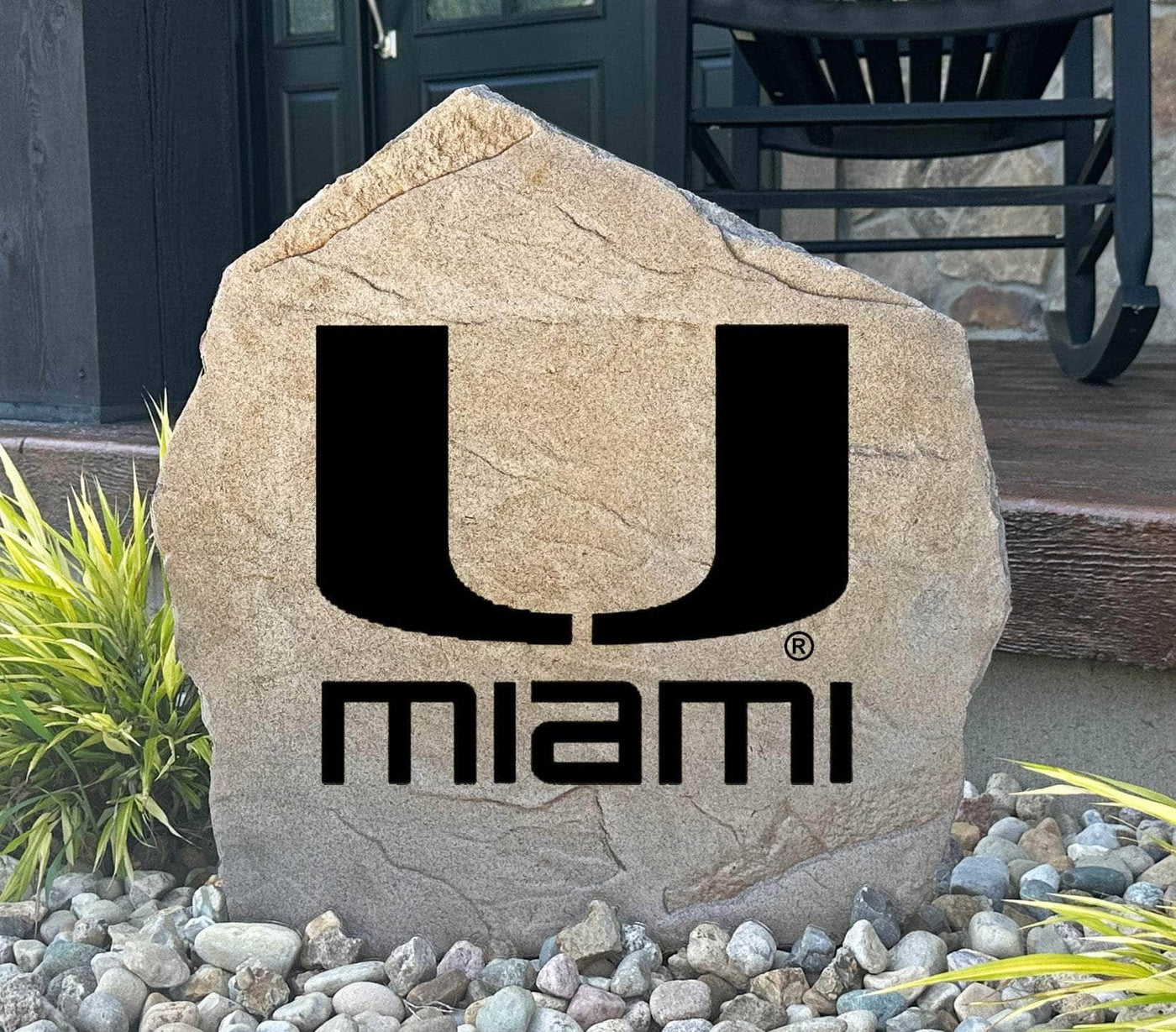 University of Miami logo stone for outdoor landscaping