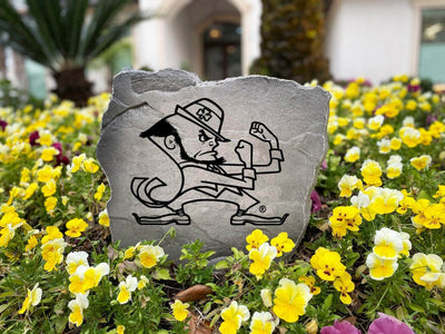Unique team pride stone featuring Fighting Irish mascot, perfect for gifting or décor.