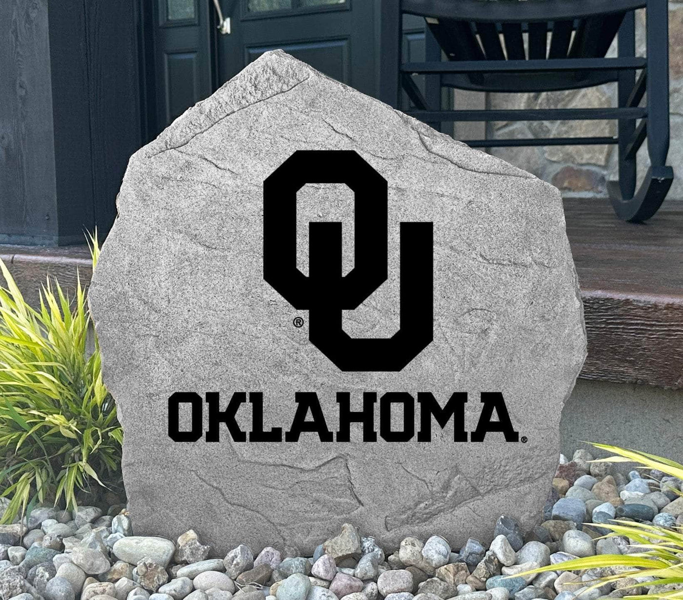 OU Sooners logo rock for home landscaping