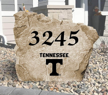 Officially licensed University of Tennessee Address Stone personalized with your house numbers and engraved directly into durable stone. This custom address marker showcases Volunteers pride while adding lasting curb appeal to your home.