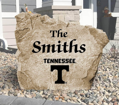 Engraved University of Tennessee name stone for outdoor landscaping