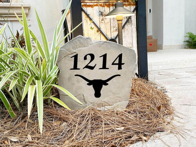 University of Texas Longhorns address stone for home