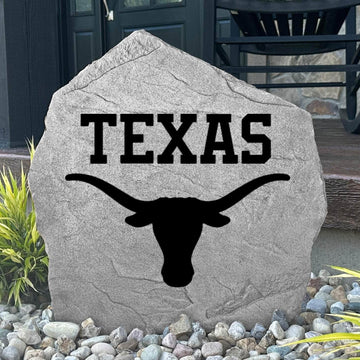 Texas Longhorns concrete logo plaque crafted from durable concrete, showcasing legendary school pride with timeless outdoor style and lasting beauty.