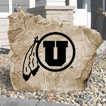 Officially licensed University of Utah logo stone featuring the iconic Utes emblem as a bold centerpiece for gardens, patios, and landscaped entryways.