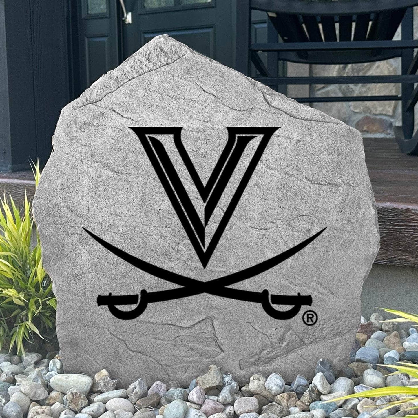 Celebrate your favorite college team with a University of Virginia Logo Stone showcasing officially licensed Cavaliers artwork. Perfect for flower beds, outdoor living spaces, porches, and landscaped yards.