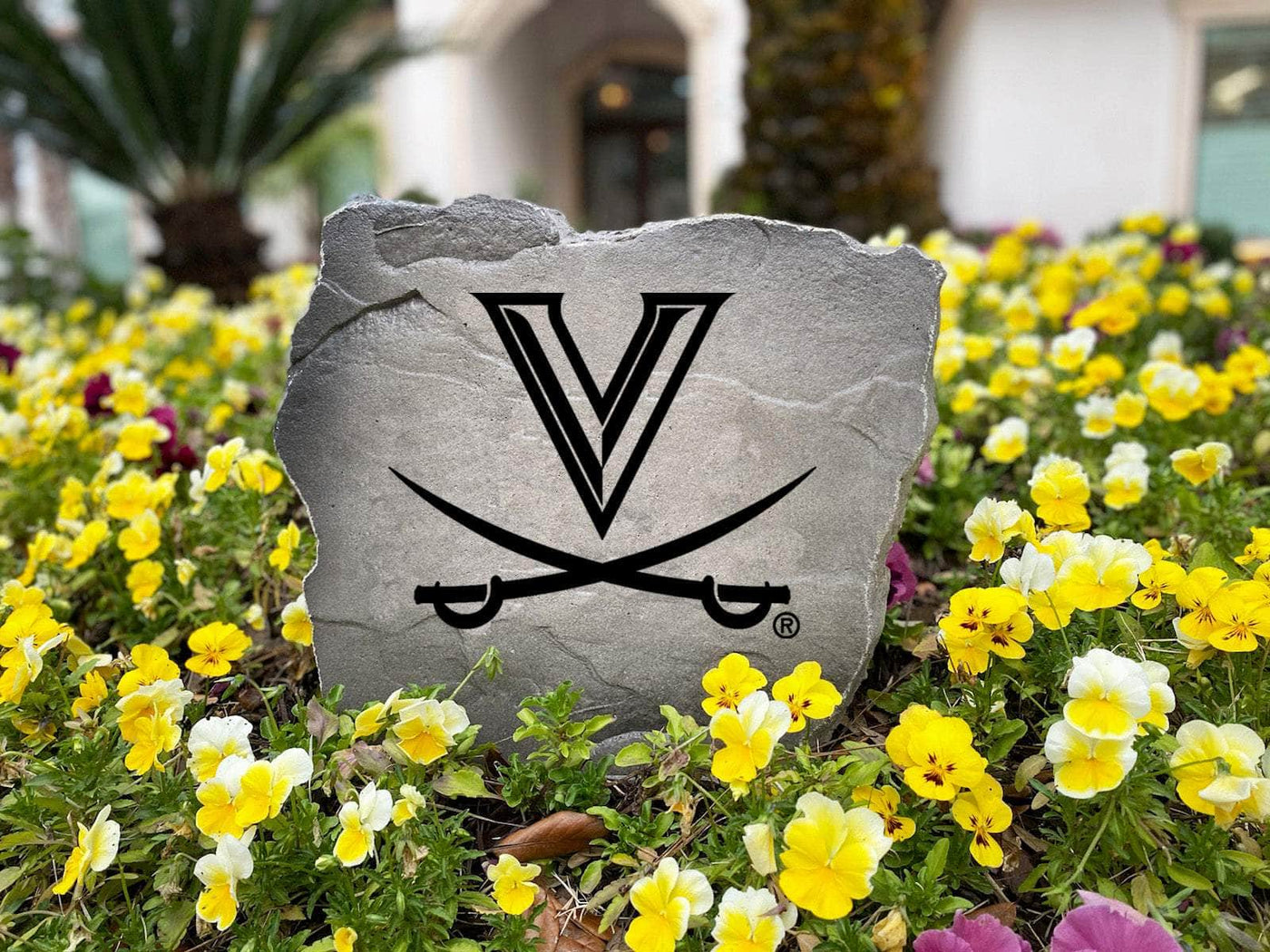 Engraved stone with University of Virginia emblem