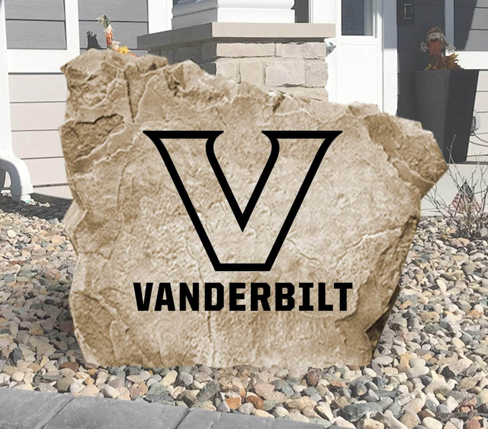 Officially licensed Vanderbilt University Logo Stone featuring the iconic Commodores logo engraved into premium stone. This decorative landscape stone brings Vanderbilt spirit to gardens, patios, walkways, and front entrances.