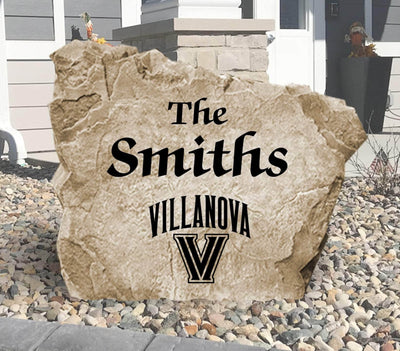 Personalized Villanova University Wildcats stone with engraved family name