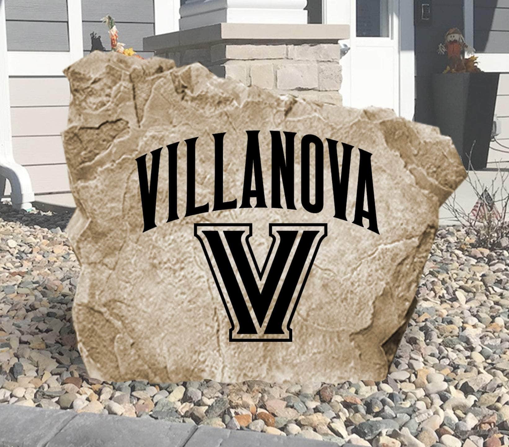 Officially licensed Villanova University Logo Stone featuring the iconic Wildcats logo engraved into premium stone. This decorative landscape stone brings Villanova school spirit to gardens, patios, walkways, and front entrances.