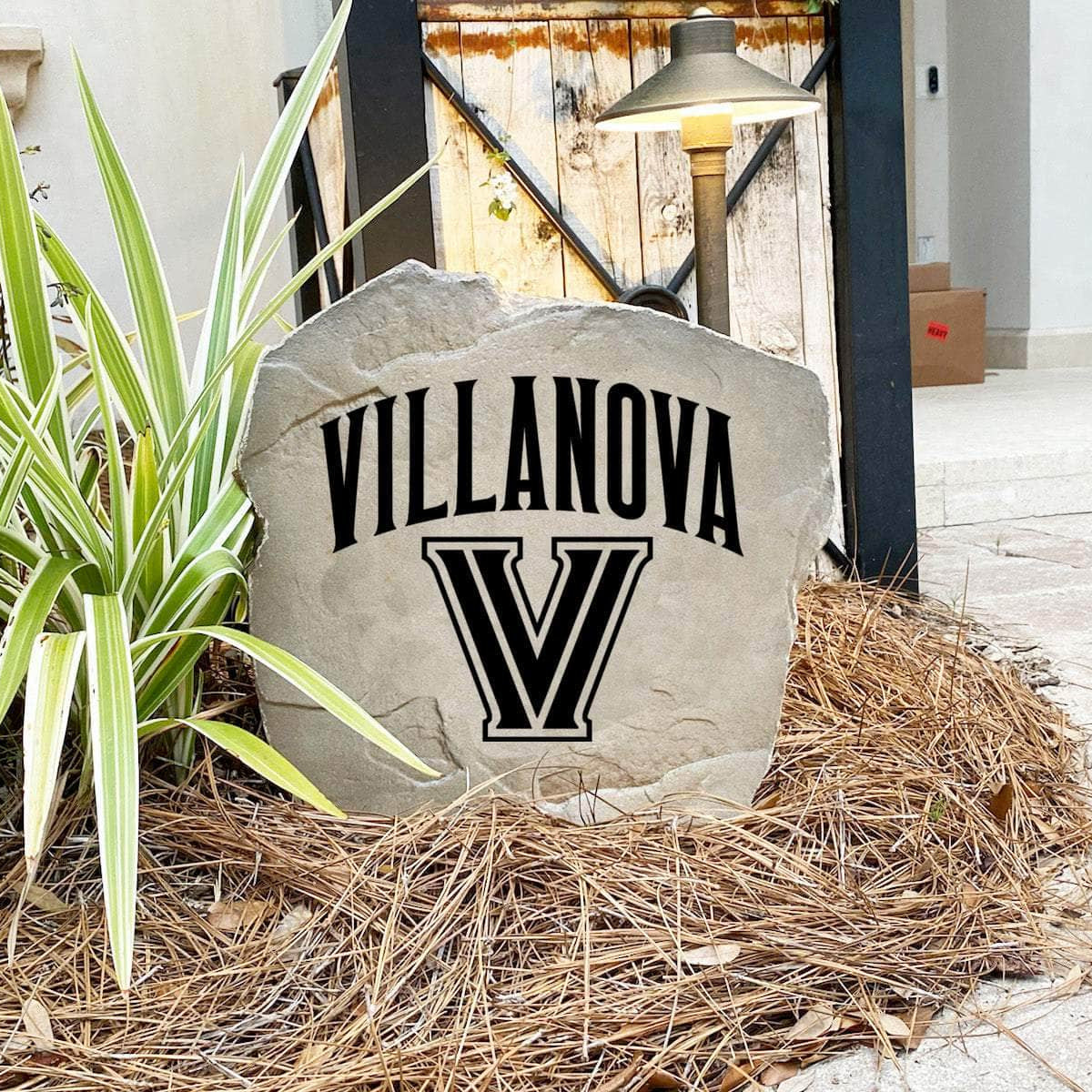 Handcrafted in the USA, this Villanova University Logo Stone features deep precision engraving and weather-resistant construction. Available in Sandstone and Greystone finishes for lasting outdoor beauty.