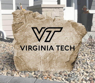 Engraved Virginia Tech Hokies logo stone for outdoor landscaping