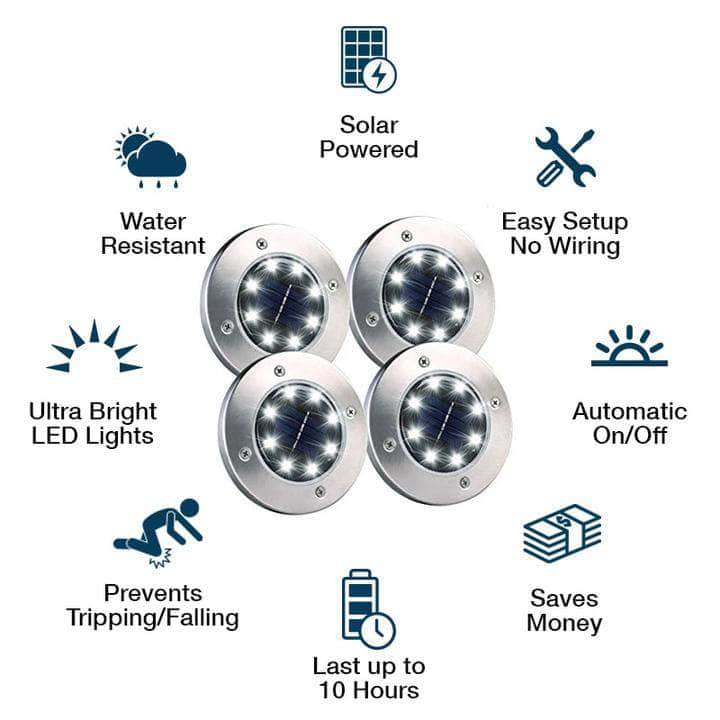 Durable solar garden spotlight featuring long-lasting LED technology, perfect for lighting pathways, personalized stones, patios, and outdoor living spaces.
