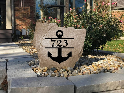Anchor Address Sign -Design A Stone
