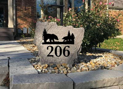 House Number Address Sign -Design A Stone