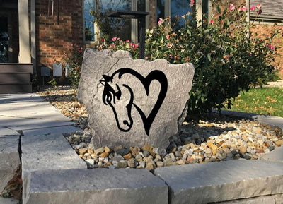 Custom Horse Love stone sign for patio, porch, or entryway decoration