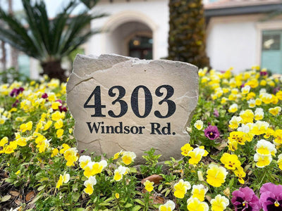Durable engraved Standard Address stone, perfect for personalized house numbers