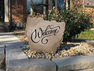 Custom engraved Welcome stone sign, ideal for housewarming presents