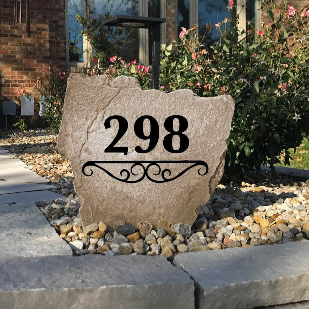 Weather-resistant address number monument designed to improve home identification while enhancing your property's curb appeal year-round.