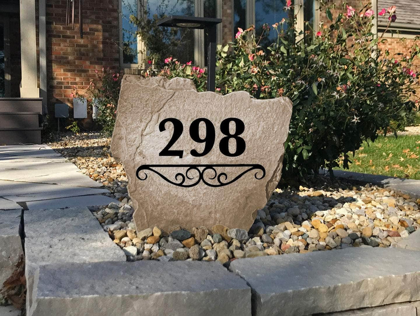 Decorative Address Number rock for yard, landscaping, or outdoor décor